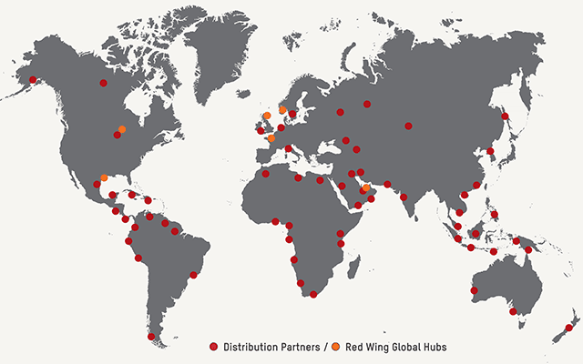Red Wing International Distribution - across the globe